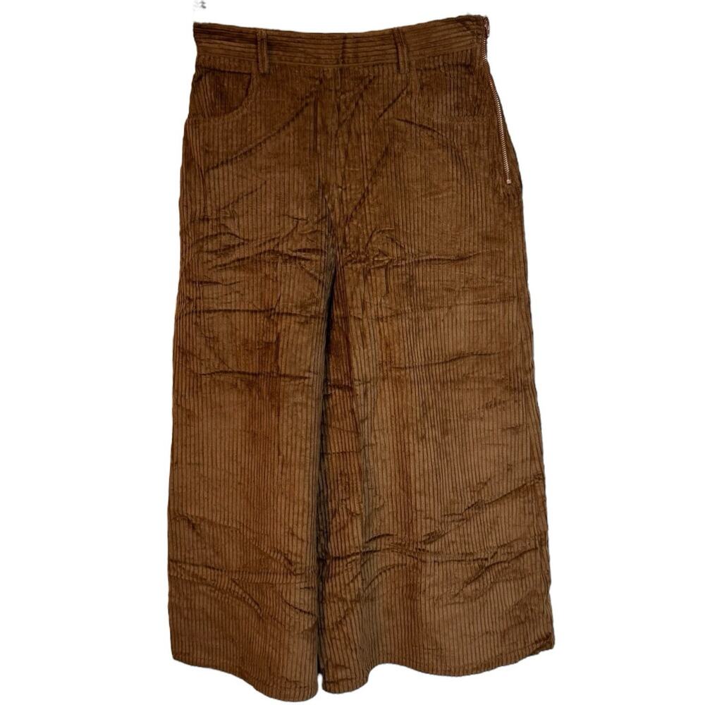 See By Chloe Brown Corduroy Gaucho Wide Leg Crop Palazzo Pants Size 36 -US 4